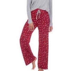 Honeydew red and grey pajama pant/top set